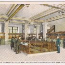 Postcard North Wing Commercial Dept Wayne County Home & Savings Bank Detroit MI
