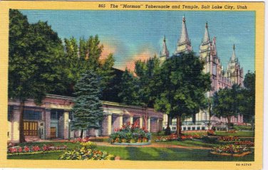 Utah Postcard Salt Lake City Mormon Tabernacle & Temple