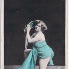 Postcard Lady Posing With Mirror