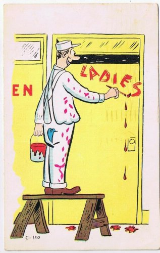 Postcard Painting Bathroom Doors