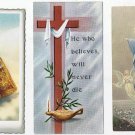 Jesus Ascending & Cross Prayer Cards (3) 1956  1965 1970