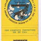 Matchbook Cover Wimbish Insurance Agency Greensboro North Carolina