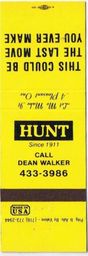 Matchbook Cover Hunt Real Estate Dean Walker