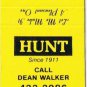 Matchbook Cover Hunt Real Estate Dean Walker