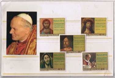 Stamps Vatican Pope Paul VI 50th Anniversary + Mini Print MNH Sc.#487-#491
