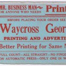 Waycross Georgia Advertising Card Ink Blotter Georgian Printing & Advertising