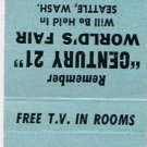Matchbook Cover Georgian Motel Seattle Washington Washington World Fair 1962