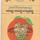 Matchbook Cover Orange Court Hotel Orlando Florida