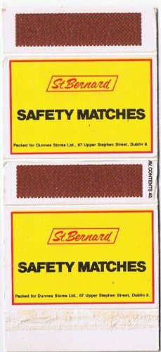 Matchbox Cover St Bernard Safety Matches Dunnes Stores Dublin Ireland