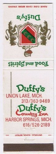 Matchbook Cover Duffy's Country Inn Union Lake Michigan