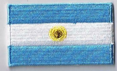 Argentina National Flag Embroidered Sew Iron On Patches Hat Badge 1.5" x 2.5"