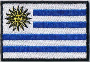 Uruguay National Flag Embroidered Sew Iron On Patches Hat Badge 2" x 3"