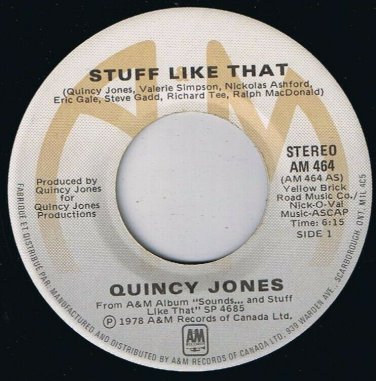 Quincy Jones Stuff Like That 45 rpm Stuff Like That Canadian Pressing