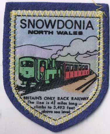 Wales Patch Badge Snowdonia Britains's Only Rack Railway Handpainted 2.5" x 3"