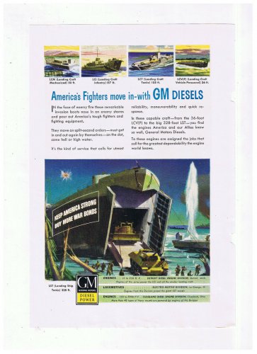 GM Deisel Power Print Ad America's Fighters Airco Nitrogen 1940s