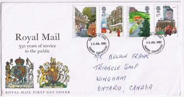 United Kingdom First Day Cover FDC Falkirk Royal Mail 350 1985