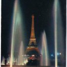France Postcard Paris Eiffel Tower Illuminated At Night