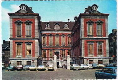 Italy Postcard Liege City Hall Facade Old Cars