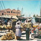 Barbados Caribbean Island Postcard Bridgetown Unloading Fruit Bananas Schooner