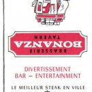 Quebec Matchbook Cover Montreal Bonanza Tavern Klondike Steak House