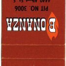 Saskatchewan Matchbook Cover Regina Bonanza Steak House Pit No. 3006