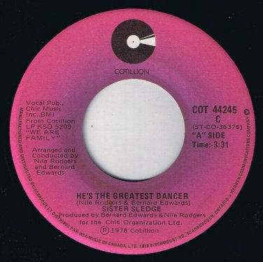 Sister Sledge He's The Greatest Dancer 45 rpm Somebody Loves Me Canadian Press