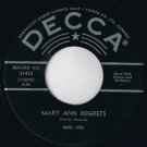 Burl Ives Mary Ann Regrets 45 rpm How Do You Fall Out Of Love Canadian Pressing