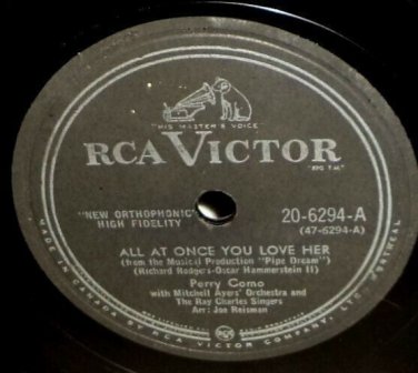 Perry Como All At Once You Love Her 78 rpm The Rose Tattoo RCA Victor