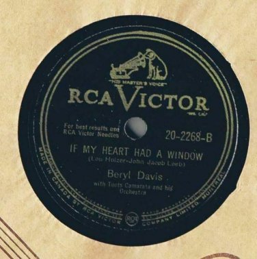 Beryl Davis I Want To Be Loved 78 rpm If My Heart Had A Window