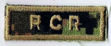 Canadian Armed Forces RCR Green Camoflage Arm Patch
