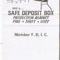 Matchbook Cover First National Bank Iron Mountain Kingsford Michigan Deposit Box