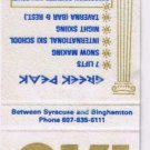 Matchbook Cover Greek Peak Ski Cortland NY