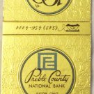 Matchbook Cover Preble County National Bank 100th Eaton Ohio