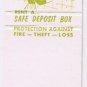 Matchbook Cover Lee Savings Bank Lee Massachusetts Safe Deposit Box