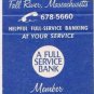 Matchbook Cover BMC Durfee Trust Company Fall River Massachusetts 235 Main 5660