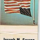 Matchbook Cover Joseph M Swann Realtor Boyertown Zieglerville Pennsylvania