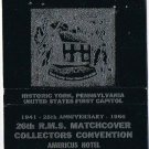 Matchbook Cover RMS Americus Hotel Allentown PA Black Historic York 1966