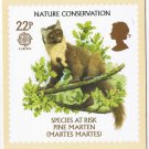 United Kingdom Postcard Stamps Nature Species At Risk 1986 22p Pine Marten