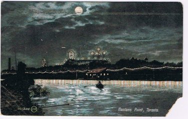 Ontario Postcard Toronto Hanlans Point At Night Valentine Great Britain