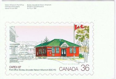 New Brunswick Postcard Nelson Miramichi Post Office Capex 87