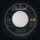 Wings Love In Song 45 rpm Listen To What The Man Said
