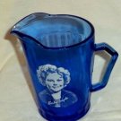 Shirley Temple Pitcher Creamer Hazel Atlas Cobalt Blue Depression Glass 3 3/4”
