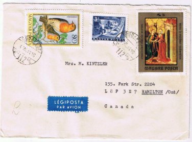 Stamps Hungary Cover Envelope Budapest Art Mail Sorting Birds 1974