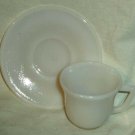 White Demitasse Cup & Saucer Milk Glass Unmarked