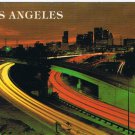 California Postcard Los Angeles Skyline Night Freeways & Downtown