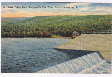Pennsylvania Postcard Harrisburg Clark Valley Dam New Water Supply