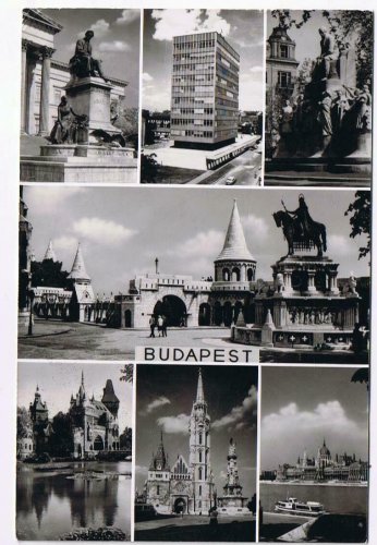 Hungary Postcard Budapest Multi View Statues Castles Churches