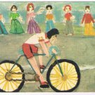 Quebec Postcard Loretteville Chantale Lacerte Girl On Bicycle