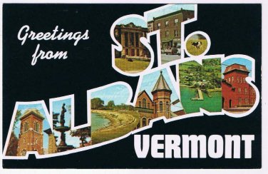 Vermont Postcard St Albans Big Letter With Views