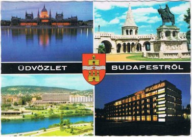 Hungary Postcard Budapest Multi View Hotel Ifjusag